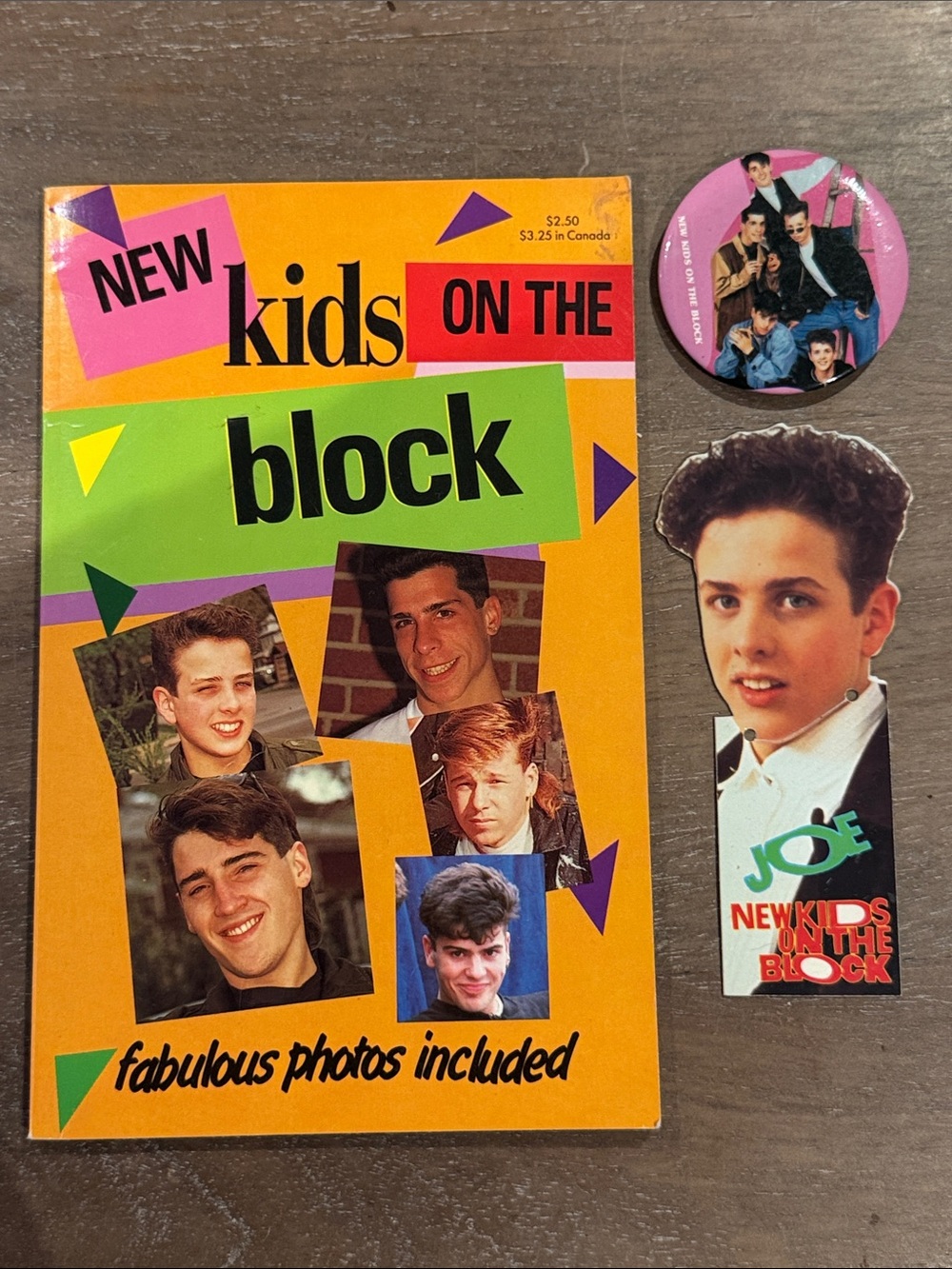 New Kids on the Block Book, Button and Bookmark
